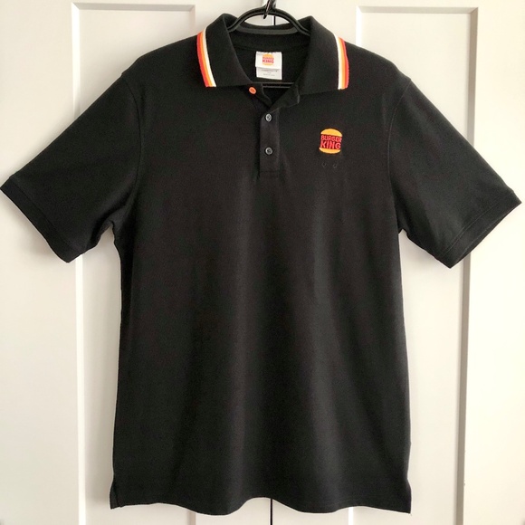 Burger King, Polo Shirt, Adult Unisex M Black Short Sleeve Logo Employee Uniform - Picture 1 of 12